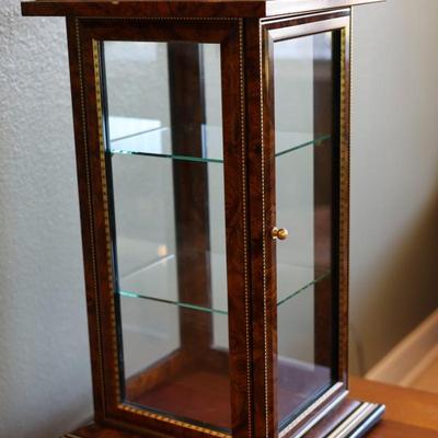 Italian Glass and Wood Tabletop Display Cabinet