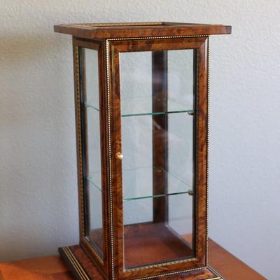 Italian Glass and Wood Tabletop Display Cabinet