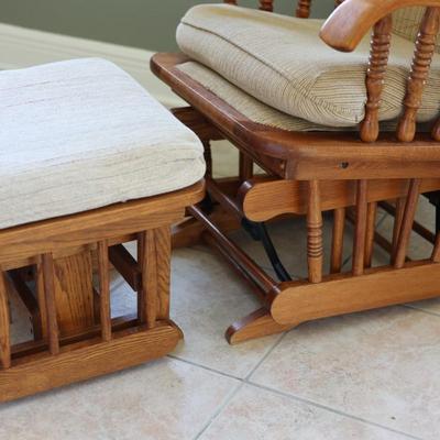 Wood Glider Rocking Chair with Matching Ottoman