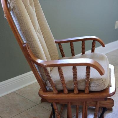 Wood Glider Rocking Chair with Matching Ottoman