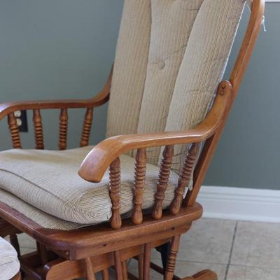 Wood Glider Rocking Chair with Matching Ottoman