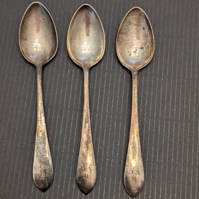 Sale Photo Thumbnail #3257: Antique H V C Sterling M Biglow Kennart  & Co Silverware 84g