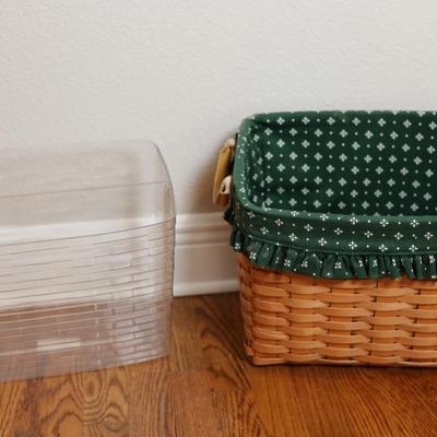 Longaberger Newspaper/Magazine Basket with Wooden Lid
