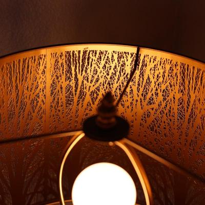 Metal Floor Lamp with Tree Silhouette Shade