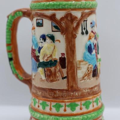 Ceramic Stein with Tavern Scene