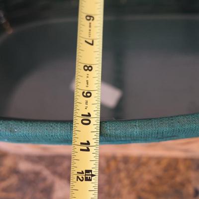 Pair of Longaberger Handwoven Baskets with Lids and Green Liners