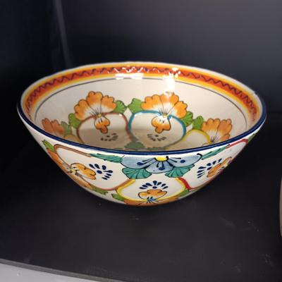 CERAMIC SERVING BOWLS, CHIP & DIP OR CONDIMENT DISH