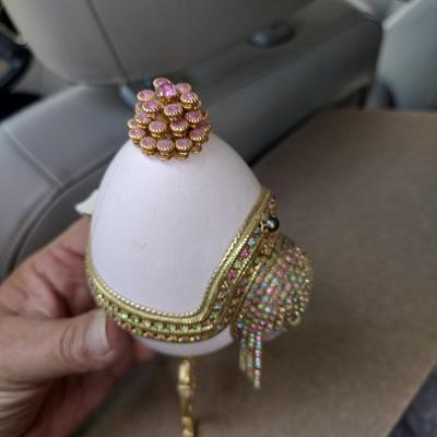 Art Deco Ostrich Egg Music Box