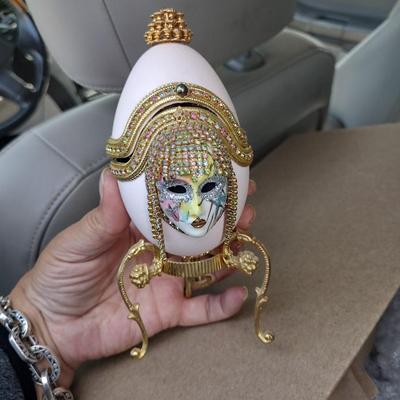 Art Deco Ostrich Egg Music Box