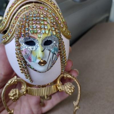 Art Deco Ostrich Egg Music Box