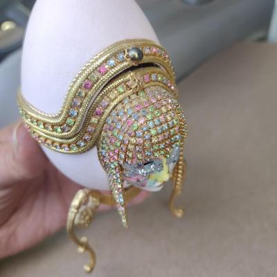 Art Deco Ostrich Egg Music Box