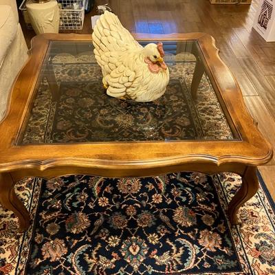 Glass top coffee table