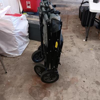 LIKE NEW SOFT SIDED FOLDING WAGON WITH PULL UP DRINK TABLE