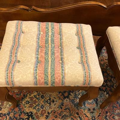 Pair of upholstered stools/ottomans