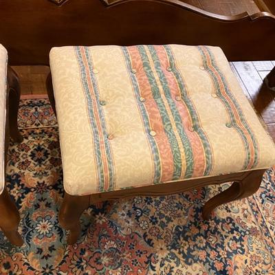 Pair of upholstered stools/ottomans