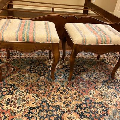 Pair of upholstered stools/ottomans