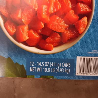 CASE OF ORGANIC VEGETABLE BROTH AND A CASE (MINUS 1 CAN) OF DICED TOMATOES