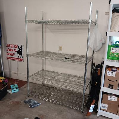 HEAVY DUTY ADJUSTABLE STORAGE SHELF WITH CASTERS