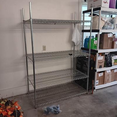 HEAVY DUTY ADJUSTABLE STORAGE SHELF WITH CASTERS