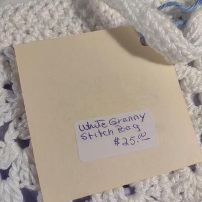 Sale Photo Thumbnail #859: Hand Crocheted 'Granny Stitch' Bag- New with Tag- Approx 11 1/2" x 8 1/4" (#1)