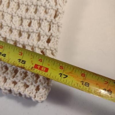 Sale Photo Thumbnail #885: Hand Knitted Large Mesh Bag with Bamboo Handles- Approx 13 3/4" x 16 1/2" (Choice A)