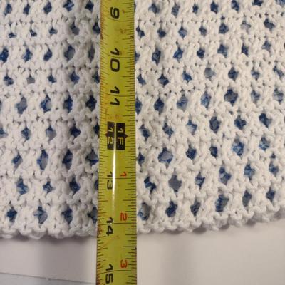 Sale Photo Thumbnail #888: Hand Knitted Large Mesh Bag with Bamboo Handles- Approx 14 1/4" x 18" (#5)