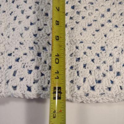 Sale Photo Thumbnail #895: Hand Crocheted 'Granny Stitch' Bag with Bamboo Handles- Approx 15" x 12" (#6)