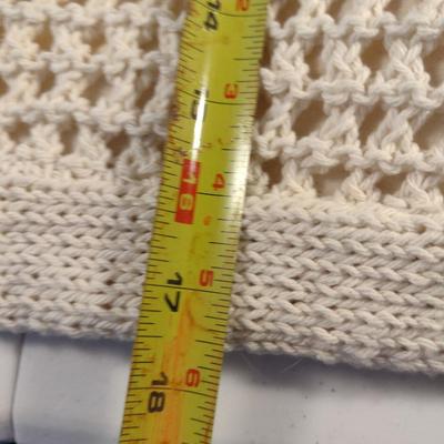 Sale Photo Thumbnail #899: Hand Knitted Mesh Bag with Bamboo Handles- New with Tag- Approx 17 1/2" x 15 3/4" (#7)