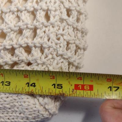 Sale Photo Thumbnail #900: Hand Knitted Mesh Bag with Bamboo Handles- New with Tag- Approx 17 1/2" x 15 3/4" (#7)