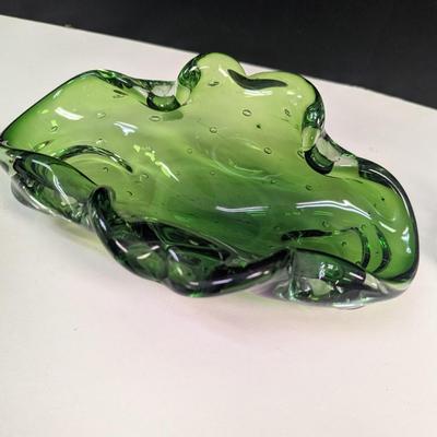 Sale Photo Thumbnail #152: Art Glass Vases & Green Viking Bowl