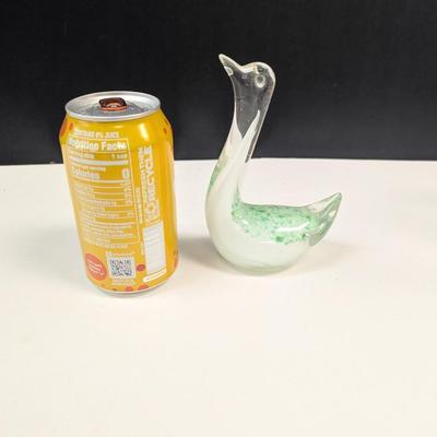 Sale Photo Thumbnail #164: Blown Art Glass Swan Figurine With Summerso Blue & White