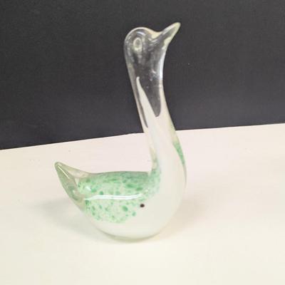 Sale Photo Thumbnail #160: Blown Art Glass Swan Figurine With Summerso Blue & White