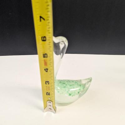 Sale Photo Thumbnail #165: Blown Art Glass Swan Figurine With Summerso Blue & White