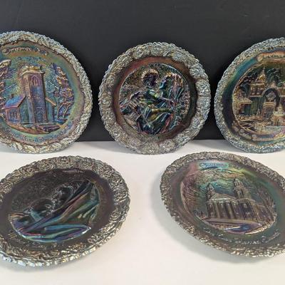 Sale Photo Thumbnail #195: Fenton Amethyst Carnival Glass Plates #1