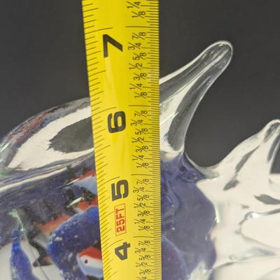Sale Photo Thumbnail #60: Murano Large Art Glass Angel Fish With Small Fish