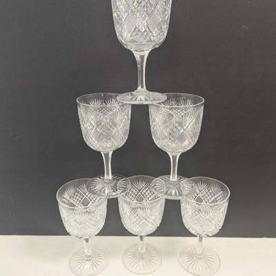 Sale Photo Thumbnail #1630: ABP Higgins & Selter Pineapple Diamond Cut Glass Goblets