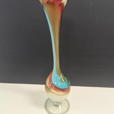 Sale Photo Thumbnail #229: Hand Blown Multi Colored Vase