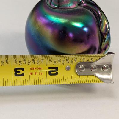 Sale Photo Thumbnail #252: Gibson Apple Art Glass Paperweight Iridescent