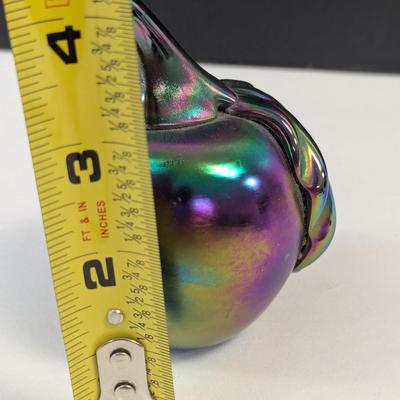Sale Photo Thumbnail #251: Gibson Apple Art Glass Paperweight Iridescent