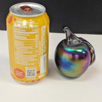 Sale Photo Thumbnail #250: Gibson Apple Art Glass Paperweight Iridescent
