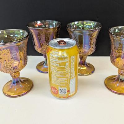 Sale Photo Thumbnail #258: Marigold Carnival Goblets With Harvest Grape Design
