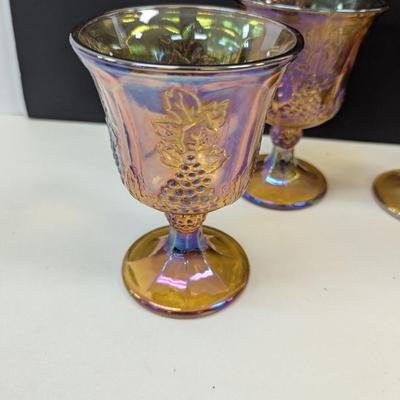 Sale Photo Thumbnail #255: Marigold Carnival Goblets With Harvest Grape Design