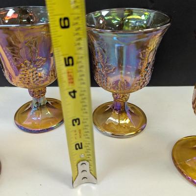 Sale Photo Thumbnail #256: Marigold Carnival Goblets With Harvest Grape Design