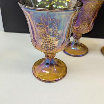Sale Photo Thumbnail #254: Marigold Carnival Goblets With Harvest Grape Design