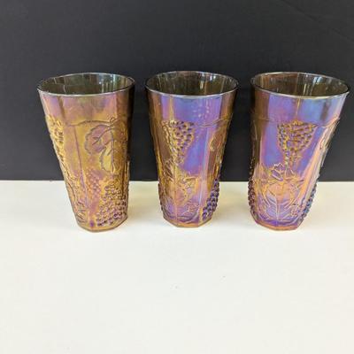 Sale Photo Thumbnail #259: Marigold Carnival Large Glasses With Harvest Grape Pattern