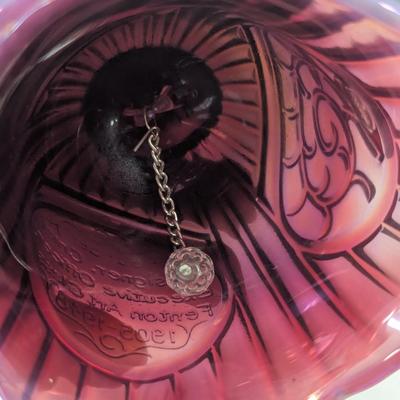 Sale Photo Thumbnail #283: Fenton Medallion Bell Plum Opalescent Carnival Glass Founder Frank L. Fenton
