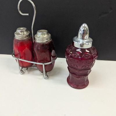 Sale Photo Thumbnail #285: Ruby Red Salt & Pepper Shakers