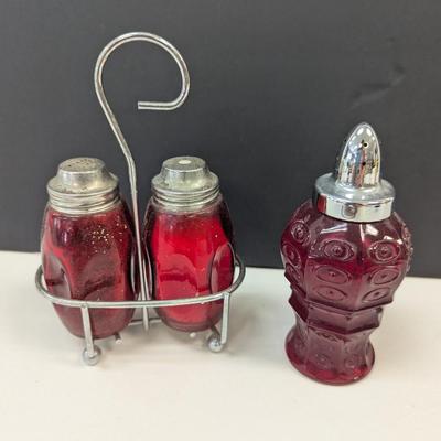 Sale Photo Thumbnail #284: Ruby Red Salt & Pepper Shakers