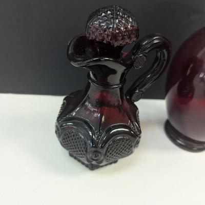 Sale Photo Thumbnail #289: Ruby Red Avon Perfume Bottle & Vase
