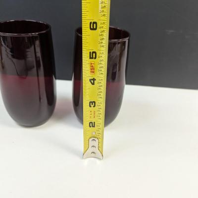 Sale Photo Thumbnail #304: 2 - Anchor Hocking Ruby Red Depression Glasses